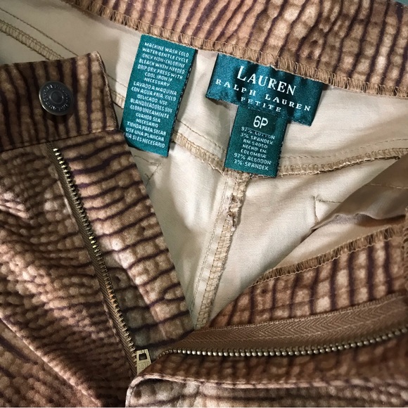 Womens Size 6P Ralph Lauren Brown/Tan Animal Print Capri - Picture 7 of 7